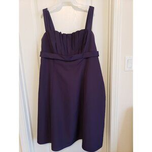 David's Bridal purple bridesmaid, formal, sleeveless dress with belt, size L
